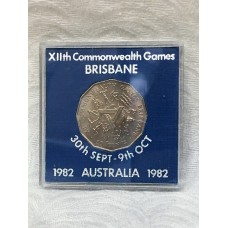 AUSTRALIA 1982 . FIFTY 50 CENTS . COMMONWEALTH GAMES . BRISBANE . GEM